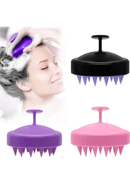 Siyah Silikon Şampuan Saç Derisi Saç Masajı Kafa Vücut Saç Derisi Masaj Fırçası Tarak Saç Yıkama Tarağı Duş Fırçası Banyo Spa Masaj Fırçası (Yurt Dışından) modelleri