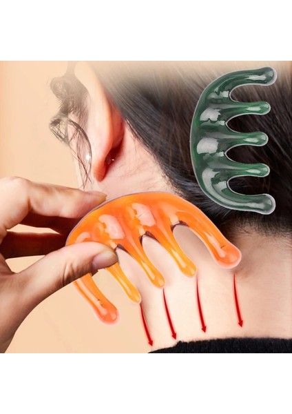 Yeşil Beş Diş Meridyen Masaj Tarak Reçine Büyük Diş Kafa Akupunktur Noktası Terapi Artefakt Pençeleri Dekompresyon Taşınabilir Saç Derisi Tarağı (Yurt Dışından) modelleri