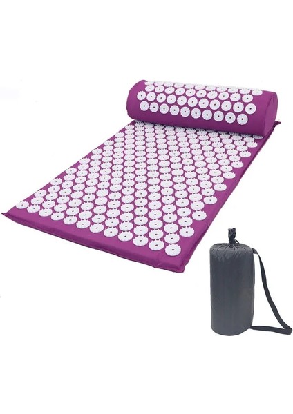 Mor Çantalı Set Masaj Yastığı Masaj Yoga Minderi Aküpresür Stres Giderici Sırt Vücut Ağrısı Başak Mat Akupunktur Masaj Yoga Minderi Gevşeme (Yurt Dışından)
