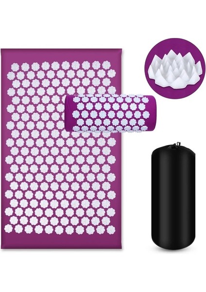 3 Adet-Mor Shiatsu Akupunktur Yoga Mat Sırt Ağrısını Rahatlatmak Kuznetsov'un Aplikatör Ayak Masaj Yastığı Masaj Yastığı Yastık Seti Sivri Uçlu (Yurt Dışından)