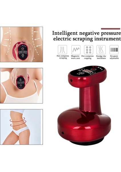 6 Vitesli Ingiltere Tak Elektrikli Çukurluğu Masaj Cihazı Akıllı Solunum LCD Ekran Guasha Kazıma Isıtma Vakum Negatif Basınç Vücut Masajı (Yurt Dışından) fiyatları