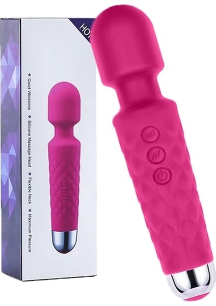 Gül Seti Güçlü Değnek Masajı Akülü Şarj Edilebilir Elektrikli Sırt Boyun Masajı Relax Egzersiz Aletleri 8 Hız 20 Titreşim Modu (Yurt Dışından)