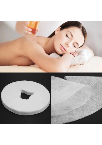 Dairesel U Beyaz 100 Adet Tek Kullanımlık Dokunmamış Kafalık Yastık Kağıt Güzellik Spa Salonu Yatak Masa Örtüsü Masaj Yüz Beşik Masa Baş Dayanağı Kapakları (Yurt Dışından) fırsatları