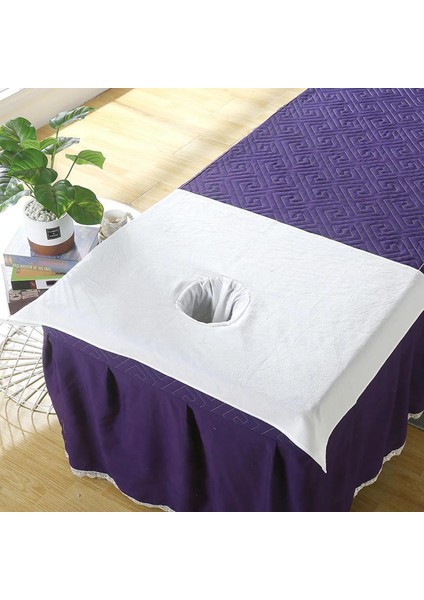 Mavi Kar Saf Pamuk Spa Yarım Masaj Masa Örtüsü Güzellik Yatağı Yüz Delik Havlusu 50*70 cm Masaj Çarşafları Masaj Masası Kapakları (Yurt Dışından) fırsatları