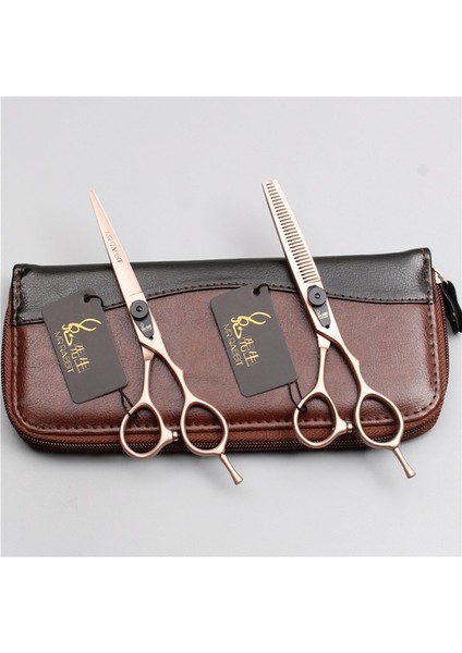 T9015 Mgjin D 5.5yy 5.5 "16 cm Japonya 440C Bay Tavşan Gül Altın Kuaförlük Makas Inceltme Makası Kesme Makası Profesyonel Saç Makası T9015 (Yurt Dışından)