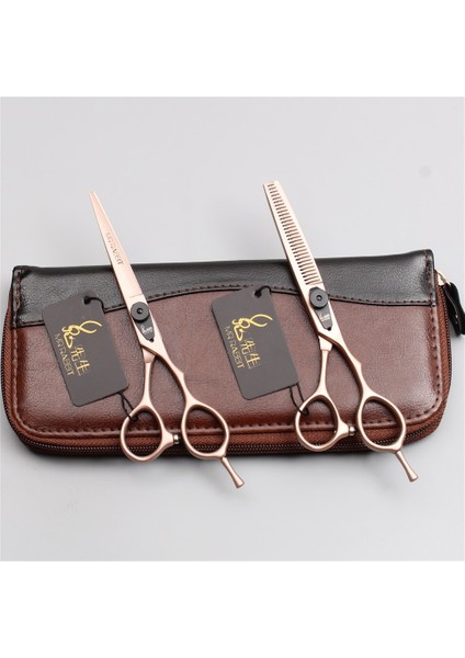 T9015 Mgjin D 5.5yy 5.5 "16 cm Japonya 440C Bay Tavşan Gül Altın Kuaförlük Makas Inceltme Makası Kesme Makası Profesyonel Saç Makası T9015 (Yurt Dışından)