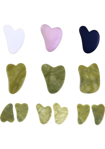 Gua Sha Kurulu Doğal Yeşim Guasha Masaj Taş Gua Sha Kurulu Güzellik Aracı Sağlık Guasha Kazıyıcı Yüz Kaldırma Masaj Meridyen Kazıma (Yurt Dışından)