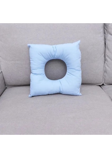 Mavi 1 Yüz Delik Yastık Masaj Minderi Kare Pamuk Yüz Yastık Kafalık Delik Kapakları Güzellik Salonu Yüz Masaj Yastığı 32X32X6 cm (Yurt Dışından)