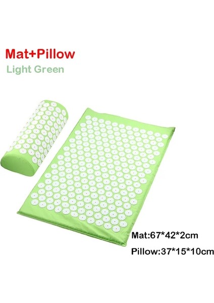 L Yeşil Mat Yastık Acupressuur Mat Hoofd Hals Terug Voetmassage Kussen Kussen Yoga Spike Mat Anti-Stres Akupunktur Pedi Naald Masajı (Yurt Dışından)