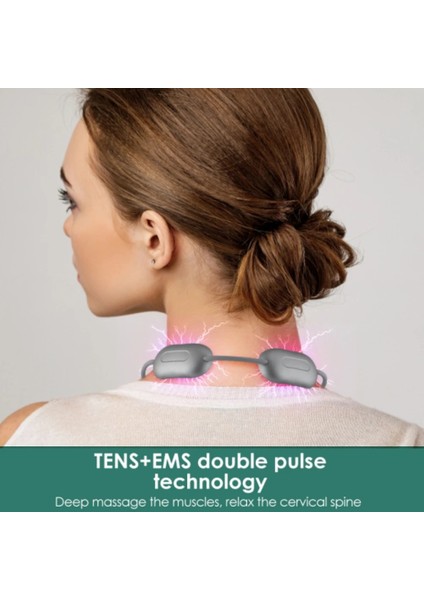 Şerit Rengi Elektrikli Isıtma Boyun Masajı Titreşim Sırt Omuz Ağrısı Giderici Ems & Tens Çift Darbe Servikal Vertebra Boyun Masajı (Yurt Dışından) fiyatları