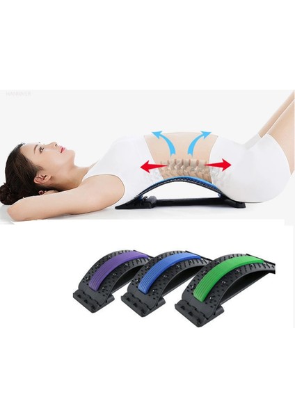Sıradan Mor Manyetik Sırt Masajı Kas Sedye Duruş Düzeltici Streç Relax Sedye Bel Desteği Omurga Ağrısı Rölyef Kayropraktik (Yurt Dışından)