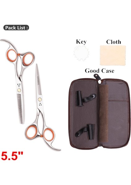 1008 Yin Dui 5.5 Bao 5.5 6.0 Profesyonel Kuaförlük Makas Saç Inceltme Berber Makas Seti Saç Kesme Makası Japonya Çelik 440C Makas 1008 # (Yurt Dışından)