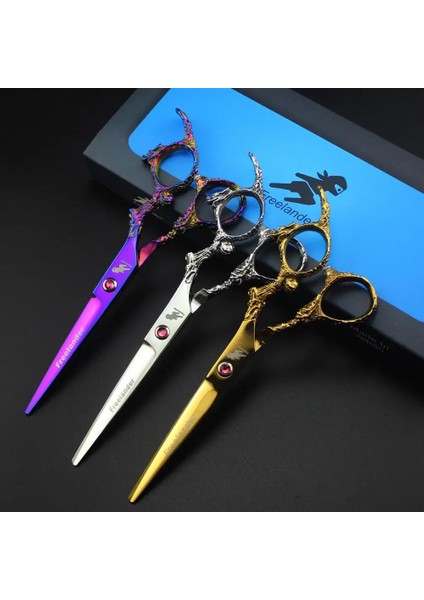 Şerit Kesme 6 "saç Makası Profesyonel Salon Kuaförlük Makas Japon Berber Makası Renkli Ejderha Kolu Şekillendirici Makas (Yurt Dışından) fiyatları