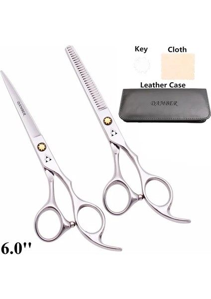 888 Yin Dui 6.0Y25 Saç Makas 5.5 6.0 Profesyonel Kuaförlük Makas Inceltme Berber Makas Seti Saç Kesme Makası 440C Japonya Çelik 888 # (Yurt Dışından)