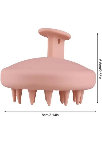 Cilt Rengi Saç Derisi Masaj Şampuan Fırçası Duş Saç Scrubber Esnek Silikon Kıllar Spa Masaj Tarağı ile Yağ Kafa Exfoliator Kaldırmak (Yurt Dışından) fiyatları