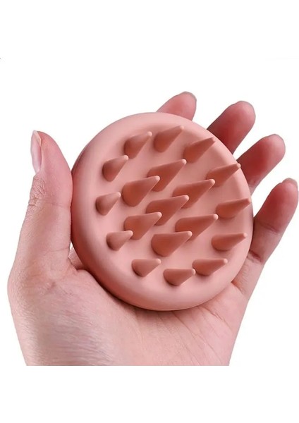Cilt Rengi Saç Derisi Masaj Şampuan Fırçası Duş Saç Scrubber Esnek Silikon Kıllar Spa Masaj Tarağı ile Yağ Kafa Exfoliator Kaldırmak (Yurt Dışından) fırsatları