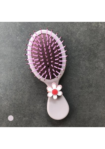 Şanslı Çiçek Saç Derisi Masaj Tarak Taşınabilir Saç Fırçası Anti Statik Sevimli Scrunchie Elastik Lastik Bant Salon Kuaförlük Şekillendirici Araçları Kadın Için (Yurt Dışından)