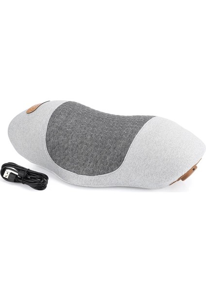 Gri Elektrikli Boyun Masaj Yastığı 3 Mod Isıtma Titreşim Masajı Boyun Sedye Desteği Servikal Boyun Çekiş Relax Masaj (Yurt Dışından)