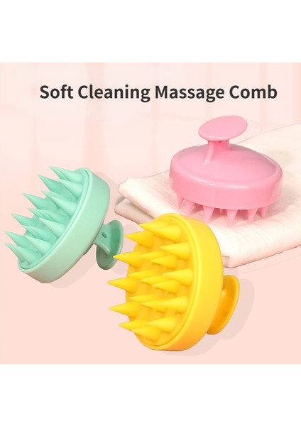 Beyaz Silikon Şampuan Saç Derisi Saç Masajı Kafa Vücut Saç Derisi Masaj Fırçası Tarak Saç Yıkama Tarağı Duş Fırçası Banyo Spa Masaj Fırçası (Yurt Dışından)