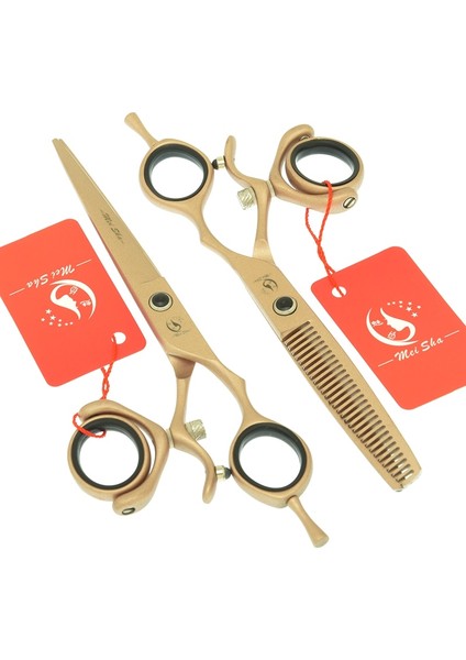 A0119A-05-60 Meisha 6 Inç Japon 440 Kuaförlük Makas Döner Başparmak Saç Kesme Makası Berber Inceltme Makas Salon Araçları A0122A (Yurt Dışından)