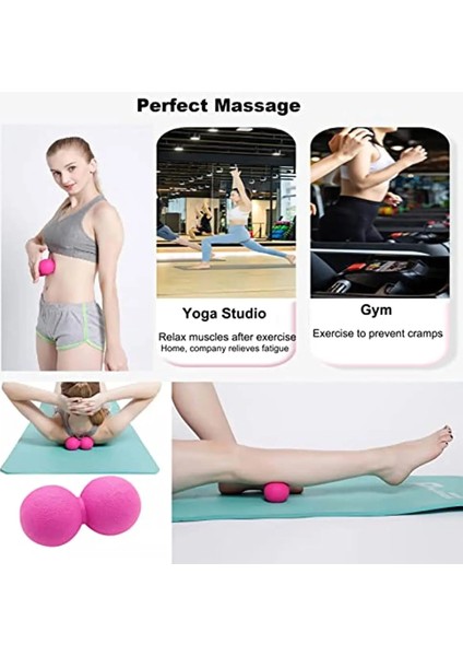 Siyah Fıstık Masaj Topu Fitness Topu Ayak Noktası Masajı Çift Lakros Masaj Topu Masaj Rahatlatıcı Fasya Serbest Bırakma Kas Rahatlama (Yurt Dışından)