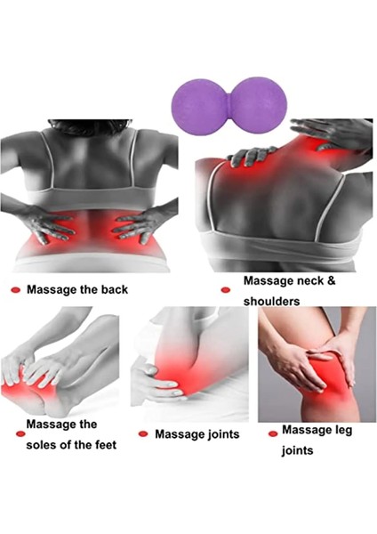 Siyah Fıstık Masaj Topu Fitness Topu Ayak Noktası Masajı Çift Lakros Masaj Topu Masaj Rahatlatıcı Fasya Serbest Bırakma Kas Rahatlama (Yurt Dışından)