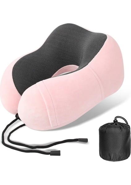 Pembe Bellek Köpük U Şekilli Boyun Yastıklar Yumuşak Seyahat Uyku Masajı Yastık Uçak Sağlık Boyun Gevşetme Için Servikal Brace (Yurt Dışından)