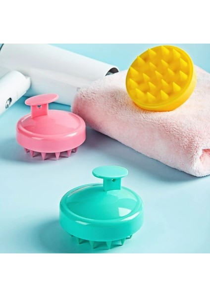 Beyaz Silikon Şampuan Saç Derisi Saç Masajı Kafa Vücut Saç Derisi Masaj Fırçası Tarak Saç Yıkama Tarağı Duş Fırçası Banyo Spa Masaj Fırçası (Yurt Dışından)