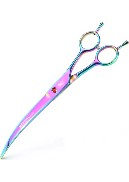 Mor 8 Inç Aşağı Doğru Kavisli Evcil Hayvan Bakım Makası Sağ ve Sol El Köpek Bakım Saç Makası Profesyonel Kuaförlük Makas (Yurt Dışından) modelleri