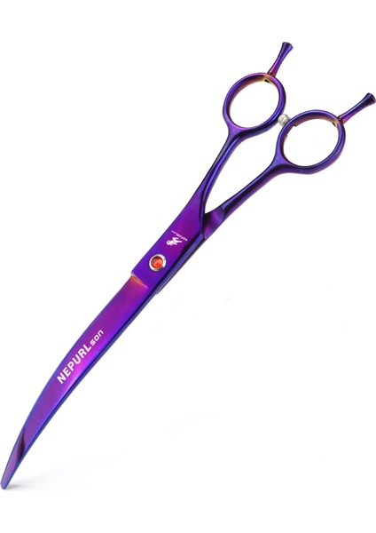 Mor 8 Inç Aşağı Doğru Kavisli Evcil Hayvan Bakım Makası Sağ ve Sol El Köpek Bakım Saç Makası Profesyonel Kuaförlük Makas (Yurt Dışından) indirimleri