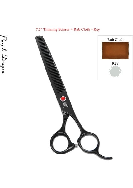 B0044B-03-75 8.0 "mor Dragan Profesyonel Pet Bakım Makası Japonya Çelik Köpek Kedi Kesme Inceltme Makas Kavisli Makaslar Clipper B0044B (Yurt Dışından)