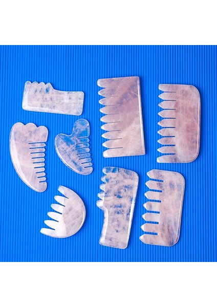 9 Diş Gül Kuvars Yeşim Saç Derisi Tarak Kafa Masaj Bakımı Gua Sha Cilt Kazıma Aracı Saç Fırçası Guaj Kazıyıcı Güzellik Vücut Yüz Masajı (Yurt Dışından) modelleri