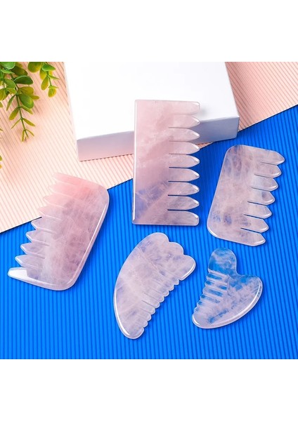 9 Diş Gül Kuvars Yeşim Saç Derisi Tarak Kafa Masaj Bakımı Gua Sha Cilt Kazıma Aracı Saç Fırçası Guaj Kazıyıcı Güzellik Vücut Yüz Masajı (Yurt Dışından) fırsatları