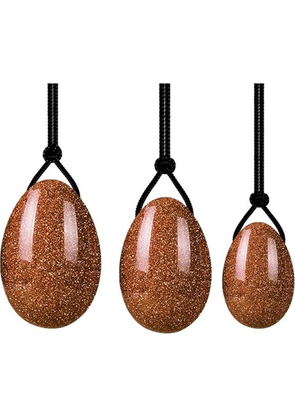 3 Adet Yumurta Altın Kumtaşı Yoni Yumurta Seti Doğal Taşlar Yeşim Yumurtaları Delinmiş Vajinal Yeşim Yumurta Kristal Yoni Yumurtaları Kegel Egzersizleri Taş Topları (Yurt Dışından) modelleri