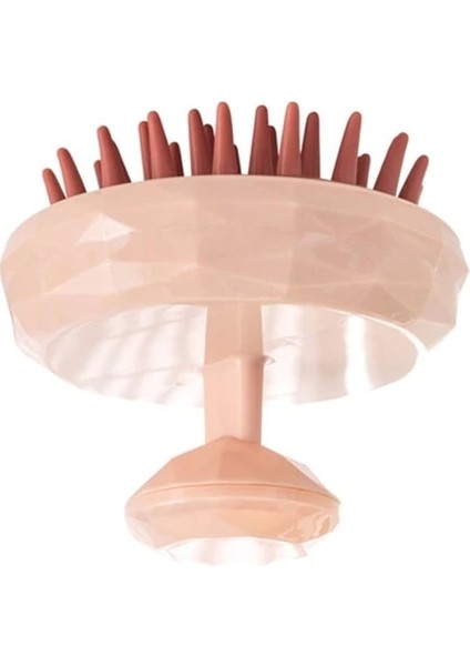 Pembe Silikon Şampuan Saç Derisi Masaj Masaj Tarak Banyo Duş Fırçası Gevşeme Scrubber Exfoliator Kadın Erkek Çocuklar Için (Yurt Dışından)