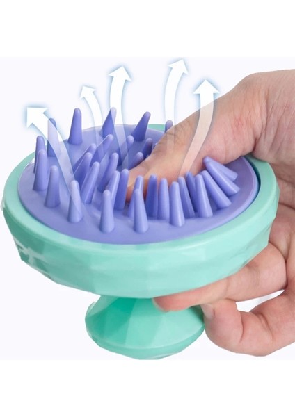 Pembe Silikon Şampuan Saç Derisi Masaj Masaj Tarak Banyo Duş Fırçası Gevşeme Scrubber Exfoliator Kadın Erkek Çocuklar Için (Yurt Dışından)