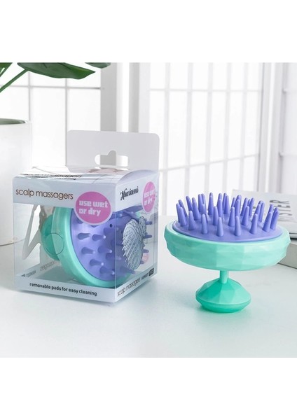 Pembe Silikon Şampuan Saç Derisi Masaj Masaj Tarak Banyo Duş Fırçası Gevşeme Scrubber Exfoliator Kadın Erkek Çocuklar Için (Yurt Dışından)