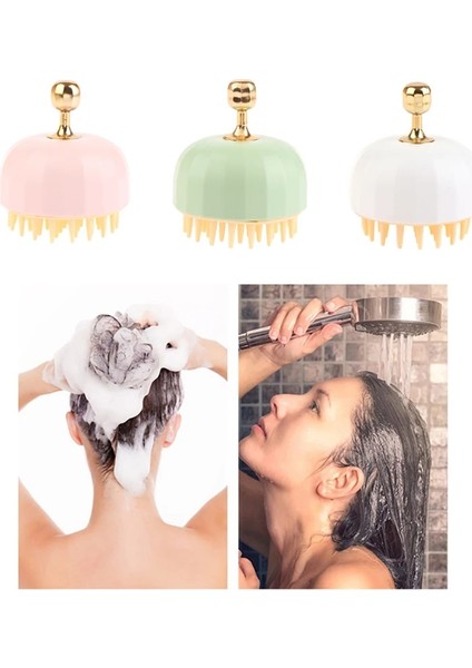 Silikon Şampuan Saç Derisi Masaj Başlığı Vücut Saç Derisi Masaj Fırçası Tarak Saç Yıkama Tarağı Duş Fırçası Banyo Spa Masaj Fırçası (Yurt Dışından)