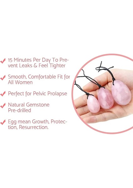Delinmiş Yumurta-Küçük Doğal Gül Kuvars Yoni Yumurta Seti Yeşim Yumurta Vajinal Kas Sıkılaştırıcı Kegel Egzersiz Kristal Yoni Değnek Kadınsı Hijyen Masaj Taşı (Yurt Dışından) fırsatları