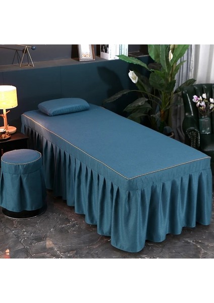 Yatak Etek Presti Blu Kare 190X70 cm Kozmetik Pamuk ve Keten Yatak Örtüsü Çarşaf Lüks Madencilik Kulak Masaj Yatağı Salon Tek Kapak (Yurt Dışından)