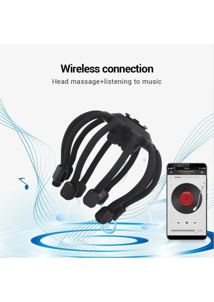 Hiçbir Bluetooth 10-Pençe Ahtapot Kafa Masajı Titreşim Saç Derisi Masajı Terapötik Kafa Kazıyıcı Rölyef Kafa Yorgunluğu Uykuyu Artırır Şarj Edilebilir (Yurt Dışından)