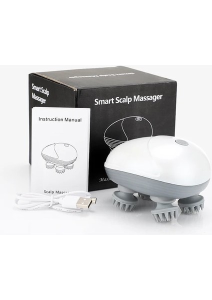 Beyaz Elektrikli Pet Masaj Köpek Kedi Masaj Titreşimli Kafa Derisi Şarj Makinesi Kafa Yoğurma Sağlık Kedi Malzemeleri Aksesuarları (Yurt Dışından)
