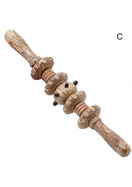 C Vücut Fasya Masajı Kaymaz Sap Ahşap Yivli Dişli Kolları Bacaklar Uyluk Kalçalar Sırt Gevşemesi Için Pürüzsüz Rulo Masajı (Yurt Dışından)