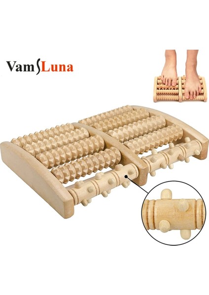 Ahşap Ahşap Ayak Masaj Rulosu Yorgunluğu Giderir Ayak Ağrısı ve Plantar Fasiit Plantar Kas Gevşeme Aracı Lenf Serbest Bırakır (Yurt Dışından)