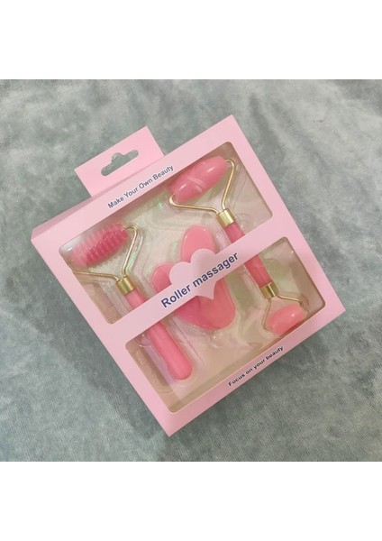Pembe Reçine Gua Sha Rulo Masaj Yüz Vücut Yüz Guasha Masaj Aletleri Güzellik Sağlık Cilt Bakımı Araçları Değil Yeşim Taş 2/3 Adet (Yurt Dışından)