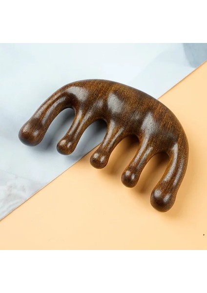 Kumral Sandal Ağacı Masaj Tarağı Meridyen Masaj Sandal Ağacı Tarak Kalınlaşmış Geniş Dişli Yuvarlak Kafa Kazıma Tarağı Расческа Для Волос (Yurt Dışından)