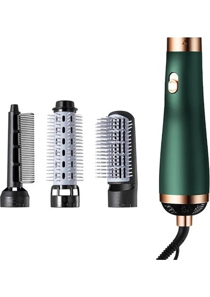 Yeşil Abd Plug Yenı Saç Kurutma Makinesi Tarak Sıcak Hava Curling Saç Rulosu Fön Makinesi Iyonik Saç Düzleştirme Fırçası Hızlı Kuru Saç Bigudi Bukle Makinesi (Yurt Dışından)