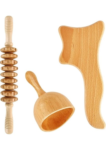Set C-3pcs Ahşap Terapi Masaj Aletleri Profesyonel Komple Maderotherapia Ahşap Masaj Seti Vücut Şekillendirme, Anti-Selülit, Kas Rahatlama (Yurt Dışından)