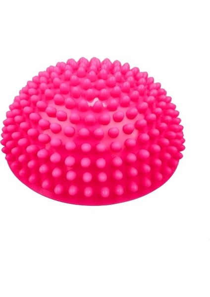 Pembe 16 cm Yoga Topu Pvc Şişme Masaj Noktası Yarım Fit Top Denge Eğitmen Sabitleyici Spor Pilates Fitness Dengeleme Masaj Topu (Yurt Dışından)
