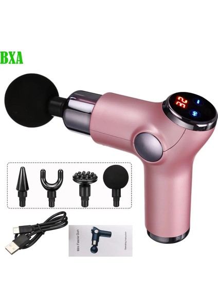 Yeşil 1 Abd 4 Kafa Mini Masaj Tabancası Şarj Fasya Tabancası Titreşim Masaj Makinesi Kas Gevşeme Boyun ve Sırt Sıkıştırma Masajı Taşınabilir (Yurt Dışından)